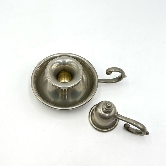 Vintage Conn House Pewter Candle Holder and Pewter Candle Snuffer - Picture 2 of 11